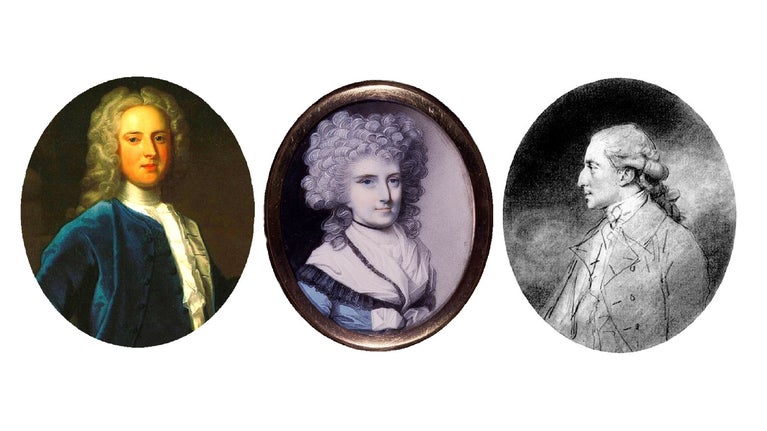 Historical portraits of George Bowes, Mary Eleanor Bowes & Andrew Stoney Robinson